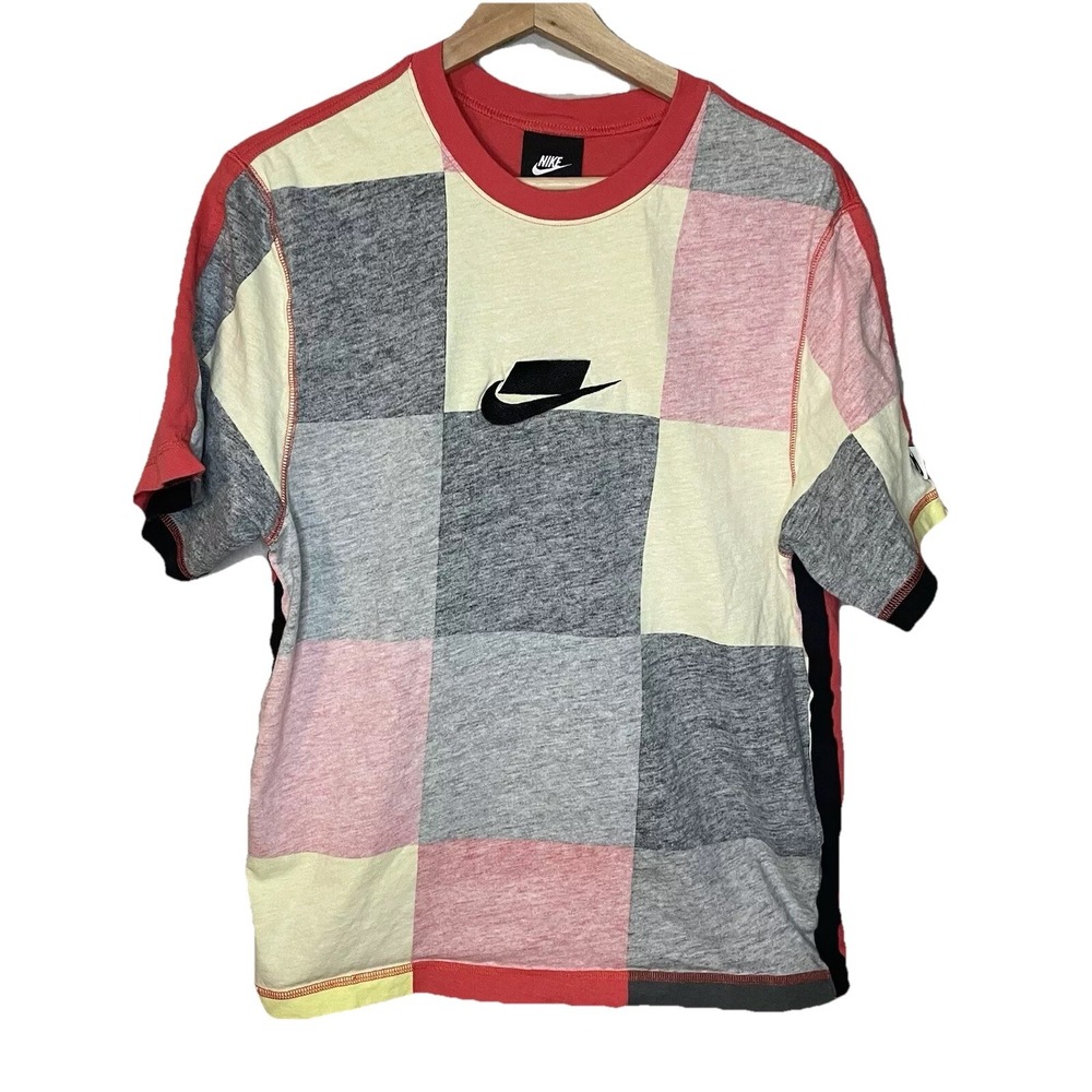 Nike Patchwork T-Shirt Mens XS Multi Color Excellent CJ5073-631 Short Sleeve